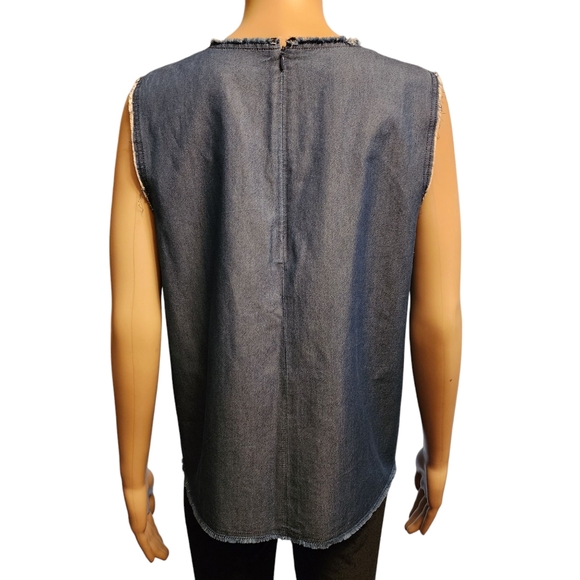 Ann Mashburn Denim Sleeveless Top Size L - Picture 5 of 11
